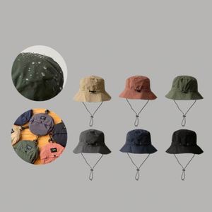 Sombrero de Pescador Plegable para Exteriores con Bolsillo, Gorra de Pesca Unisex Estilo Safari con Cordón Ajustable - Product Image 1