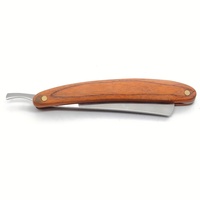 Rasoir à Lame Droite Vintage Premium Yn - Acier Inoxydable Durable & Manche en Bois - Couteau à Raser Pliable Élégant pour le Visage