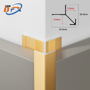Profilés de bordure de panneau mural moderne en aluminium Dafuxin 9 mm pour la décoration intérieure des hôtels et des hôpitaux, revêtement durable anodisé - Product Image 1