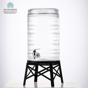 Atacado Grande Vidro Bebidas <span class=keywords><strong>Dispenser</strong></span> Spigot Stand <span class=keywords><strong>Lemonade</strong></span> Juice Storage Drink <span class=keywords><strong>Dispenser</strong></span> para Party Wedding - Product Image 2