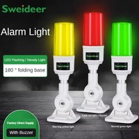 Luz de advertencia tricolor de rotación de 180 grados del fabricante con zumbador señal de sirena de una capa Luz de Torre LED industrial 24V 220V