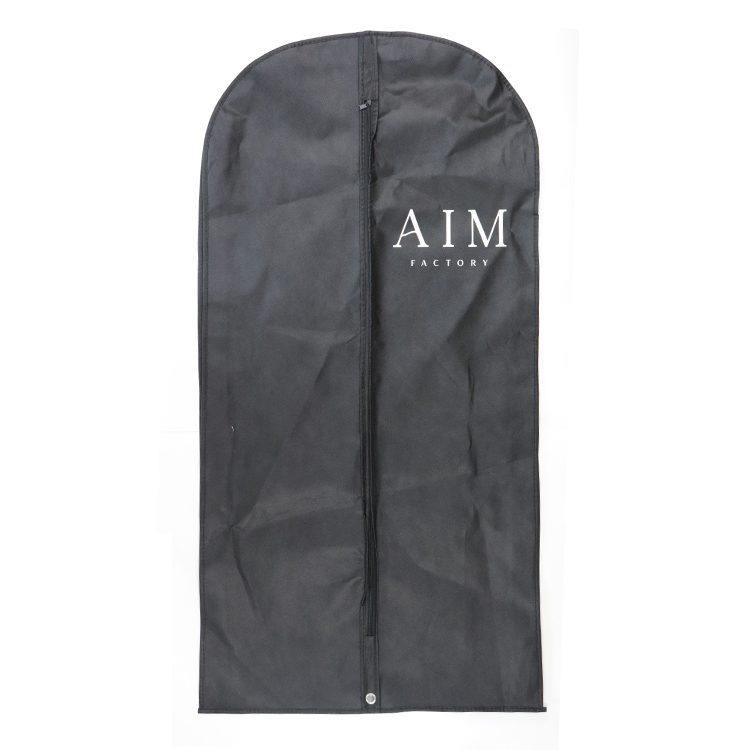 Custom logo print eco-friendly non woven fabric foldable wedding dress mens suit garment bag