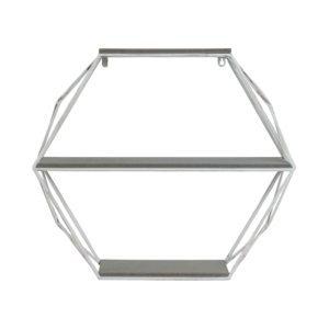 Mensola Geometrica da Parete con Struttura in Metallo, Organizzatore Sospeso per Soggiorno, Camera da Letto, Ingresso, Arredamento Casa - Product Image 1