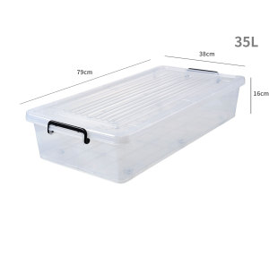 <span class=keywords><strong>Caja</strong></span> de Almacenamiento <span class=keywords><strong>Plegable</strong></span> Rectangular de Plástico PP de 35L <span class=keywords><strong>con</strong></span> <span class=keywords><strong>Tapa</strong></span> y Doble Hebilla para Organización de Ropa - Product Image 1