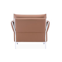 Fauteuil en cuir moderne pour bureau ou salon, fauteuil en cuir de luxe haut de gamme avec pieds en métal chromé pour salle d'attente de bureau
