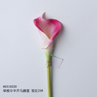 Lys Calla Européen Réaliste à Tige Unique 64cm, Fleurs Blanches en PU au Toucher Naturel, Centre de Table pour Maison, Hôtel, Bureau, Fête des Mères, Noël