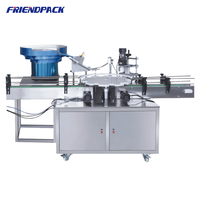 Friendpack Volledig Automatische Plastic/Glazen Flessenvullijn 4 Spuitmonden Parfum Sap Drank Water Afvul- en Etiketteermachine