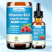 Gouttes liquides de Vitamine B12 OEM 5000 mcg Méthylcobalamine avec B1, B3, B6, Folate, Niacine pour l'énergie et le cerveau