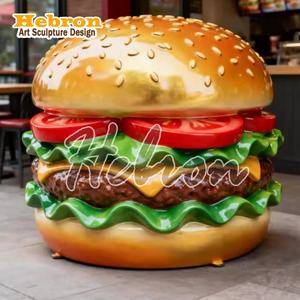 Escultura de Fibra de Vidrio y Resina de Hamburguesa y Papas Fritas Grandes para Decoración de Restaurantes, Entrada de KFC y <span class=keywords><strong>McDonald</strong></span>'<span class=keywords><strong>s</strong></span>, Interior, Exterior, Jardín - Product Image 1