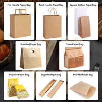 Sacs en papier kraft à fond plat, personnalisables, toutes tailles, écologiques, durables, de qualité alimentaire, sacs d'épicerie, sacs à main