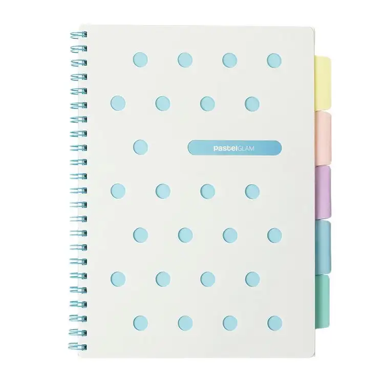 wholesale 2024ized pp cover a4 a5 diary spiral notebook with colored index tab divider for students pad