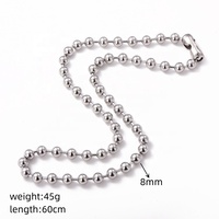 Vente de 6mm et 8mm de collier boule en argent pur collier de chaîne boule à bas prix pour hommes et femmes