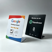 Support de table en acrylique personnalisé pour avis NFC, carte d'avis Google avec fonction de tapotement pour téléphone, pour entreprises