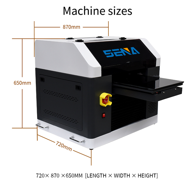 Sena A3 Size Desktop UV Flatbed Digital Inkjet Printer Fast Self-adhesive Crystal Label PVC Wood Egg Phone Case Glass ID Card