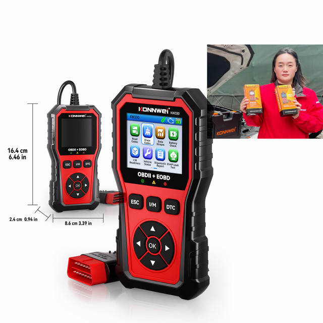 OBD2 Scanner Universal Car Scanner with Live Data & Smog Check Professional Diagnostic Tool for Mechanics KONNWEI KW330