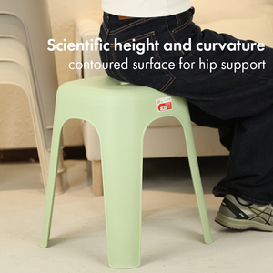 Pearl River Commercial Grade Stackable Plastic <b>Stool</b> Solid <b>Back</b> Non-Foldable Modern Design for Commercial Use - Product Image 3