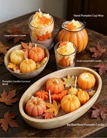 Bougie parfumée à la citrouille, cadeau d'automne pour Thanksgiving, décoration d'intérieur, 150g, mélange de cire de soja, parfum chaleureux et confortable, ZNSJ0014 OEM