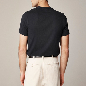 Maglietta con girocollo a girocollo elasticizzato in cotone di alta qualità in tinta unita da <span class=keywords><strong>uomo</strong></span> - Product Image 2