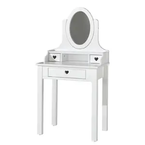 White Color Wooden Kids Dressing Table Designs com Mirror Suit Dressing For Kid Girls