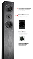 Système de haut-parleurs home cinéma Hypersound Black Wood Grain 5.0CH Surround Sound avec construction en MDF SP-6360