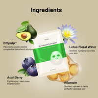 Masque facial en bio-cellulose hydratant et liftant instantané à l'arbre à thé pour peaux sèches, soin des pores et des points noirs, contrôle du sébum