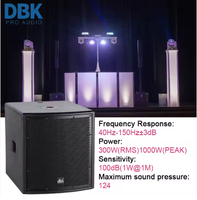 DBK Bass Box 1000W Caisson de basses actif de 12 pouces Caisson de basses alimenté en bois personnalisé pour concert sur scène