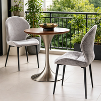 Chaise de salle à manger ergonomique en forme de barillet avec dossier incurvé, siège en cuir PU, sans accoudoirs, pour salle à manger, cuisine, maison, bureau