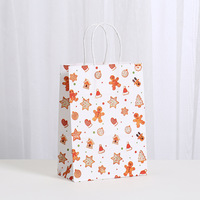 Sacs en papier kraft pour fêtes et emballages de Noël, sacs cadeaux en forme de bonhomme en pain d'épices
