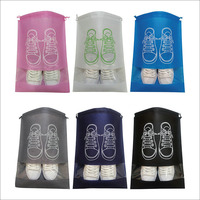 Sacs de rangement pour chaussures en plastique tissé transparent, recyclables en LDPE, avec cordon de serrage, anti-poussière, taille et logo personnalisables, vente en gros