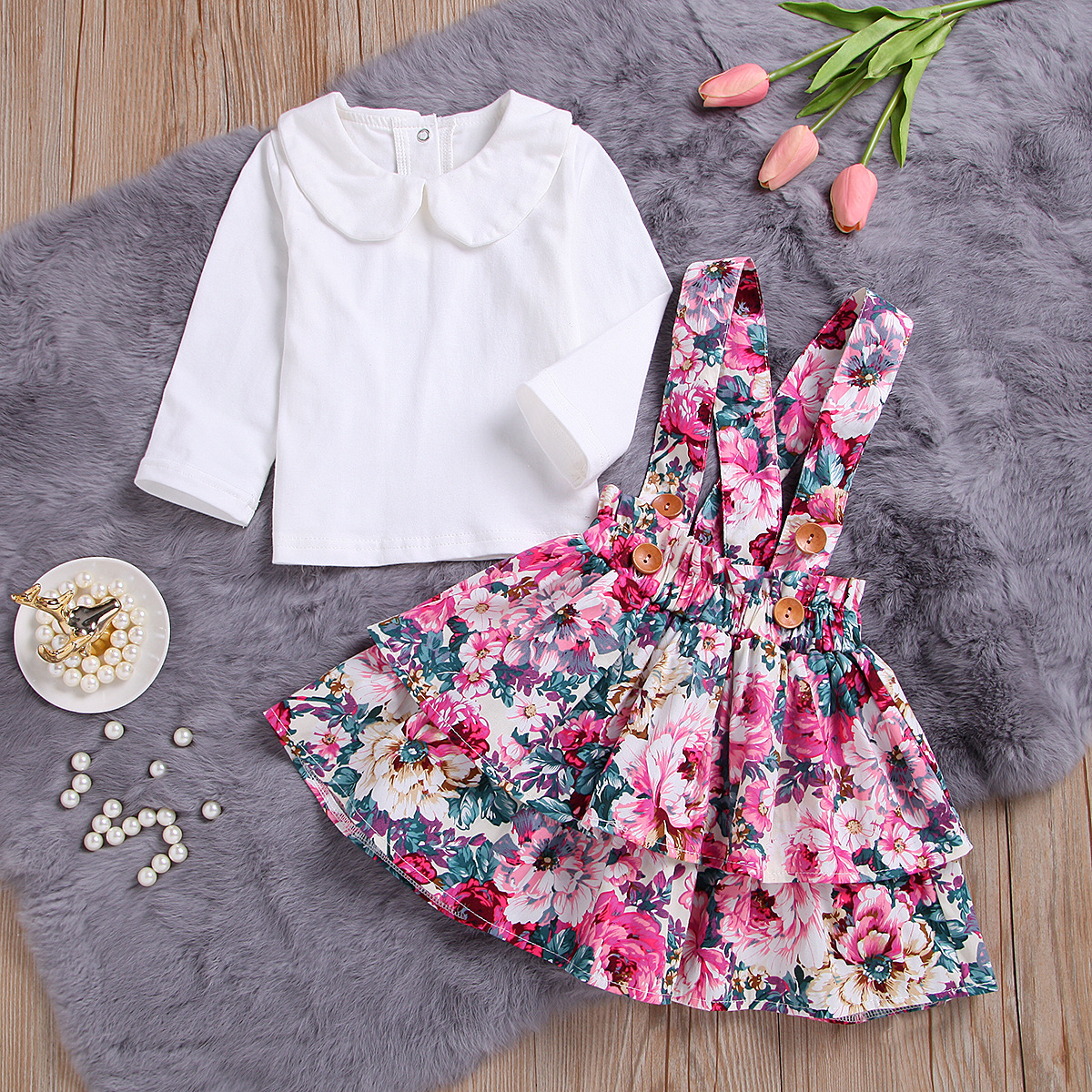 Лето 2020, новый дизайн, детская одежда для девочек, воротник Питер Пэн, 100% хлопок, цветочные платья для маленьких девочек
