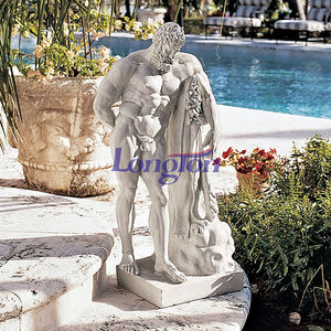 15 ''W X 11'' D X 30 ''h statua del giardino della metà del secolo Ercole romano e eroe greco pietra naturale marmo Statue scultura a grandezza naturale - Product Image 2