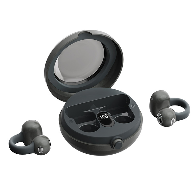 High Quality Wireless Type-C Wired Earbuds with Digital Display Mini Ear-clip for Sports/Office/Sleeping-Factory Wholesale