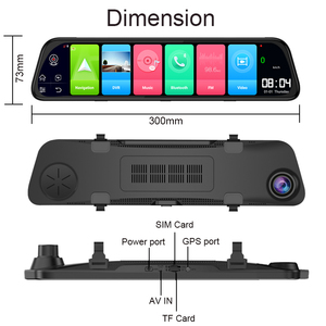Ultimi 12 pollici 4G WIFI Android 8.1 ADAS specchietto retrovisore auto DVR HD 1080P navigatore GPS Dash Cam registratore doppio obiettivo <span class=keywords><strong>Registrar</strong></span> - Product Image 5