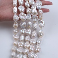 Perles d'eau douce naturelles de forme baroque, couleur blanche, 14-20 mm, certifiées par un tiers, pour collier et bracelet