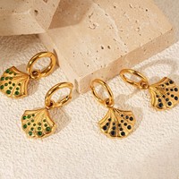 Boucles d'oreilles pendantes en forme de coquillage scintillant plaqué or 18 carats, fabrication OEM personnalisée