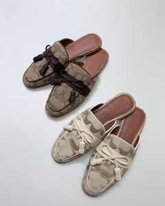 Chaussons décontractés classiques et élégants pour femmes en toile avec nœud et lettres rétro, légers, respirants, confortables au quotidien et antidérapants - Product Image 5
