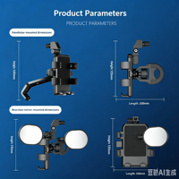 Support de téléphone pour vélo en ABS étanche, hauteur réglable, navigation en vélo, absorption des chocs, compatible avec tous les modèles