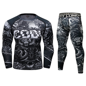 Cody Lundin Fightwear hommes Jiu Jitsu Rashguard MMA Compression <span class=keywords><strong>T</strong></span>-shirts Muay Thai boxe maillots 3 pièces/ensemble survêtement Bjj vêtements - Product Image 5