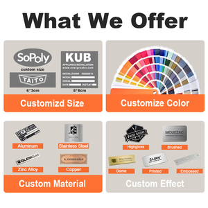 Étiquettes personnalisées en métal 3D gravées, autocollants, plaques en aluminium anodisé, plaques signalétiques, logos métalliques en relief - Product Image 2