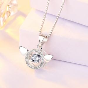 DC43 Fashion 925 perhiasan perak liontin sayap jimat malaikat liontin zirkon pintar untuk Kalung anak perempuan sebagai hadiah - Product Image 3