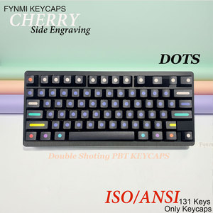 คีย์แคป Fynmi รุ่นใหม่ <span class=keywords><strong>GMK</strong></span> สีขาว/ดำลายจุด แบบสลักด้านข้าง 131 ปุ่ม รูปแบบ ANSI ISO สำหรับสวิตช์ Cherry MX Gateron Kailh Outemu - Product Image 3