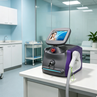 Machine d'épilation au laser diode professionnelle multi-longueurs d'onde 808 nm haute puissance, refroidissement par glace, rajeunissement de la peau, brosse de nettoyage UK