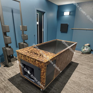 Bañera <span class=keywords><strong>de</strong></span> Inmersión Fría Todo en Uno <span class=keywords><strong>de</strong></span> 110V 220V, Bañera <span class=keywords><strong>de</strong></span> Hidromasaje <span class=keywords><strong>de</strong></span> Cedro Rojo y Acero Inoxidable para Gimnasio - Product Image 1