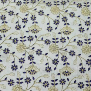 Tissu tissé en soie brute douce et respirante, séchage rapide, léger, motifs floraux abstraits et géométriques, pour vêtements et textiles de maison pour femmes - Product Image 1
