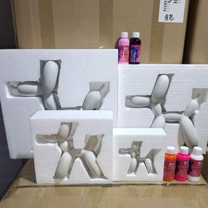 Venta al por mayor 9/10/24/30CM globo fluido perro blanco embrión marea jugar resina arte adornos DIY globo fluido perro - Product Image 2