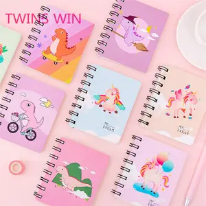 Wholesale Personal waterproof cartoon colorful paper spiral notebook custom logo note book stationery supplies for school 1926