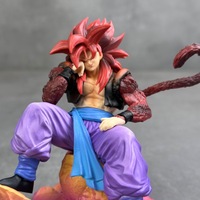 Figura de Anime GZ117 GK, Estatua de Guerrero SSJ4 en Pose Sentada con Base, Modelo de PVC, Decoración de Escritorio, Adorno Coleccionable, Regalo