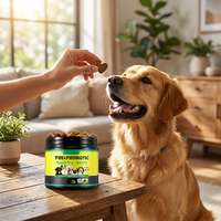 Probiotiques pour chiens pour stomac sensible et santé digestive canine, 120 comprimés à mâcher prébiotiques saveur canard avec enzymes, friandises à la citrouille