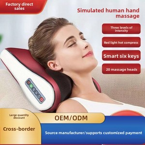 Almohada de Masaje <span class=keywords><strong>Cervical</strong></span>, Masajeador de Cuello de Cuatro Vías, Cojín de Masaje <span class=keywords><strong>para</strong></span> Hombros y Cuello, Masajeador Multifuncional de Cuerpo Completo de PU - Product Image 4
