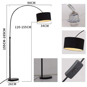 Meilleures ventes, lampadaire à Arc moderne avec ampoule Led, lampes <span class=keywords><strong>sur</strong></span> <span class=keywords><strong>pied</strong></span> en métal avec <span class=keywords><strong>abat</strong></span>-<span class=keywords><strong>jour</strong></span> suspendu pour salon - Product Image 6